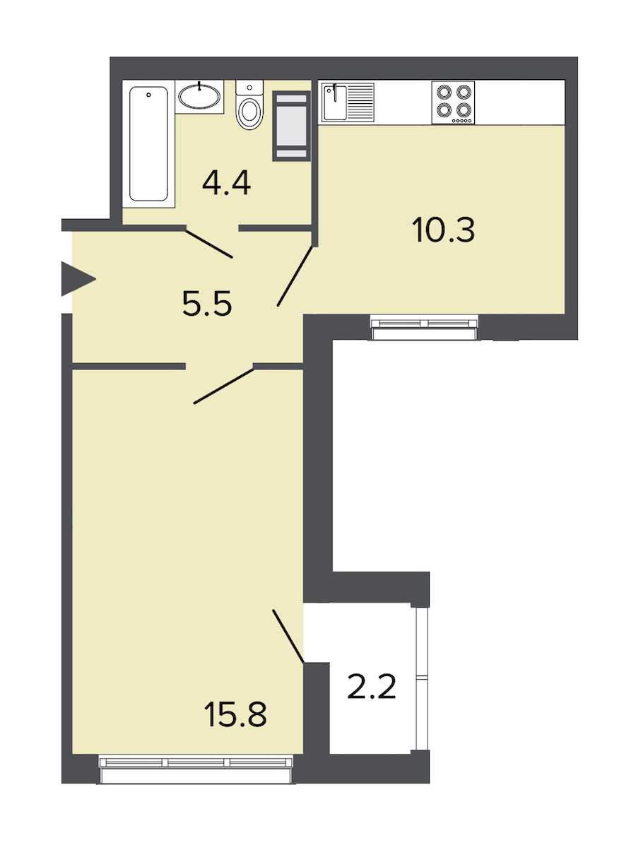 Однокомнатная квартира в : площадь 36 м2 , этаж: 14 – купить в Санкт-Петербурге